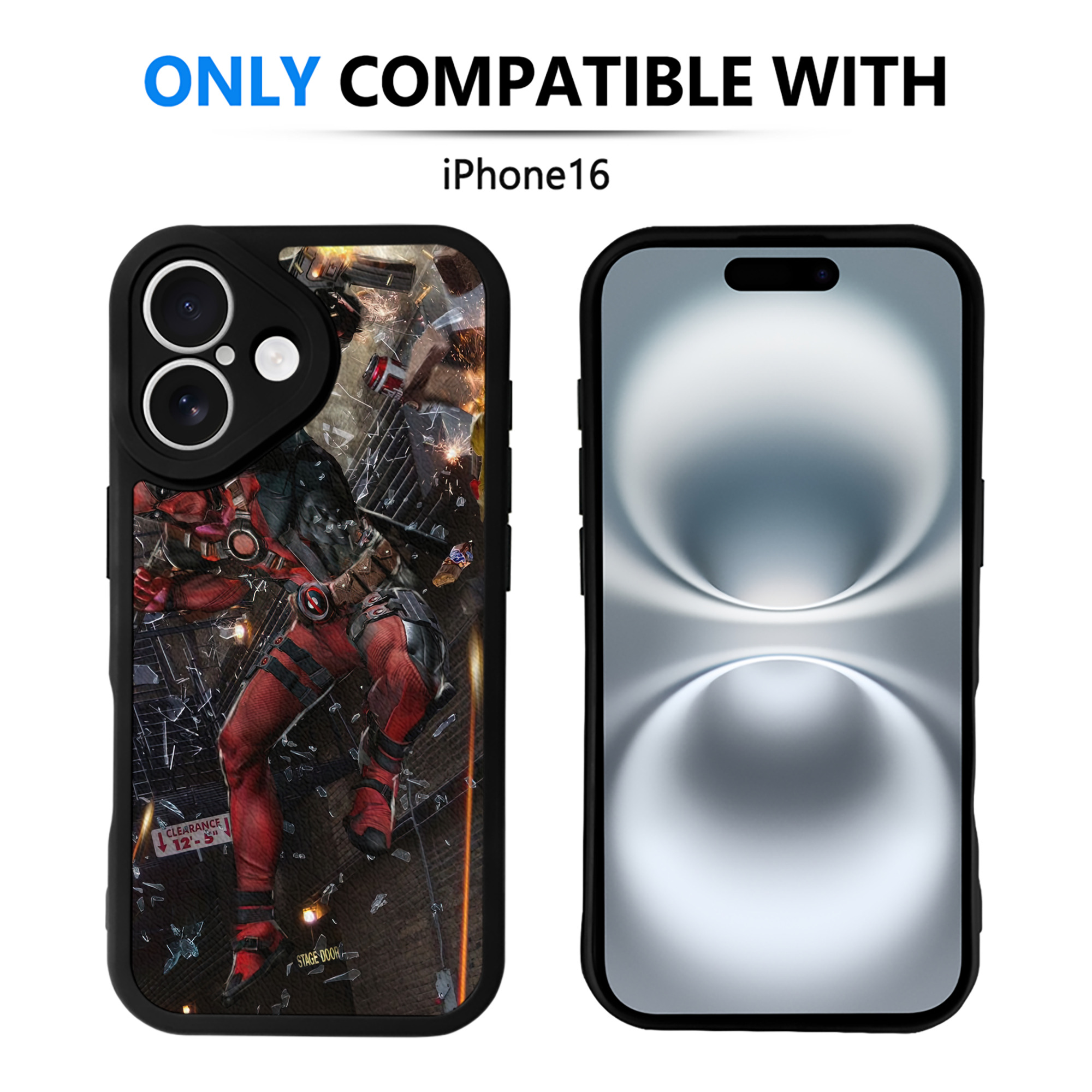 （画像用） Deadpool デッドプール 【iPhone 16シリーズ対応】シリコンスマホケース（レザー調） 材質：シリコン